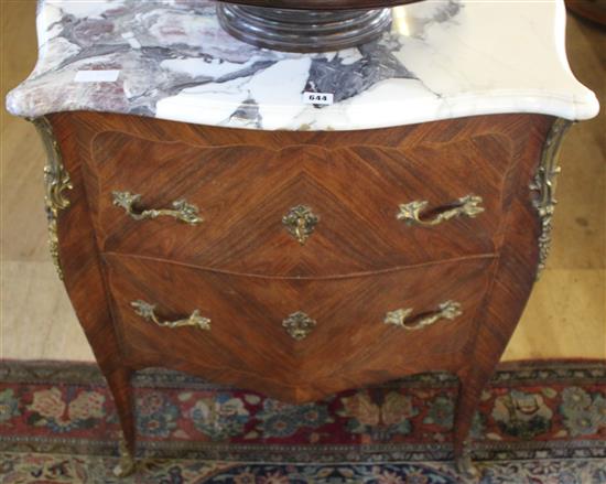 Louis XV style marble top commode